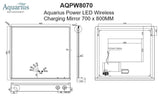 Aquarius Power LED Illuminated Wireless Charging Mirror