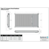 Aquarius Type 21 Compact Panel Radiator In Gloss White