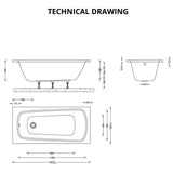 Aquarius Bathrooms Single Ended Bath 1600 x 700 Aquarius Agar Single Ended Standard Bath