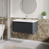 Aquarius Bathrooms Wall Mounted Vanity Unit Aquarius Seren 800mm Wall Mounted One Drawer Vanity Unit with Basin