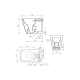Aquarius Bathrooms Close Coupled Toilet Aquarius Laura Rimless Close Coupled Open Back Comfort Height Toilet with Soft Close Seat