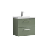 Aquarius Wall Mounted Vanity Unit Aquarius Brisbane 600mm Wall Hung 2 Drawer Vanity Unit with 1 Tap Hole Mid Edge Basin