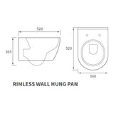 Aquarius Bathrooms Wall Hung Toilet Aquarius Emma Rimless Wall Hung Toilet with Soft Close Seat