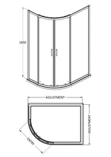 Aquarius Urbano 6mm Quadrant Shower Enclosure 1850mm