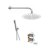 Aquarius Bathrooms Concealed Shower Set Chrome Aquarius RainLux Round 2 Outlet Shower Set with Shower Head and Single Function Handset