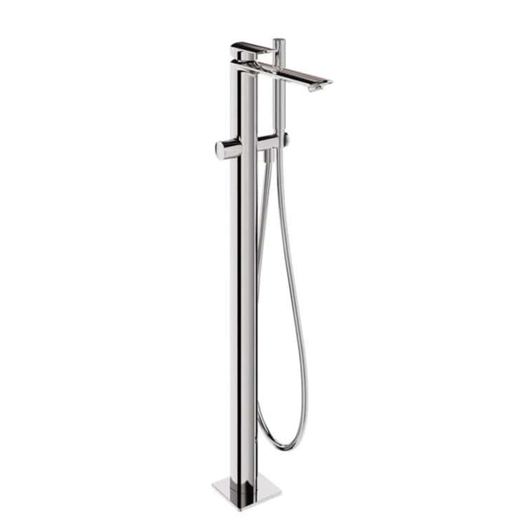 Aquarius Bathrooms Freestanding Bath Filler Chrome Aquarius Varda Floor Standing Bath Shower Mixer with Shower Kit